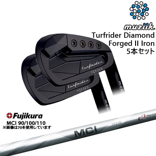 【OVDカスタム】TurfRider Diamond Forged II アイアン5本set(6-P) Black[6P]ムジークMUZIIK MCI 90 100 110 Fujikura フジクラ