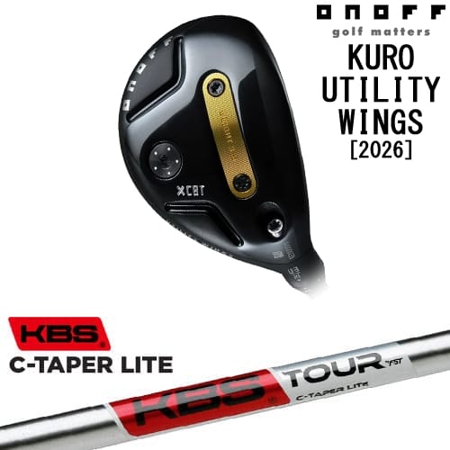 【OVDゴルフカスタムクラブ】 【ONOFF/オノフ】 新構造による 飛ばして狙えるユーティリティ。 【ヘッド】 ONOFF KURO UTILITY WINGS 2026 (オノフ クロ ユーティリティ ウィングス) [ヘッド素材] AM355P フェース＆ボディ一体 カーボンクラウン ウエイトスクリュー（5g：ステンレス） フェース面：高精度レーザーミーリング加工 [番手] U2(18度) / U3(21度) / U4(24度) [利き手] 右用 【付属品】 専用ヘッドカバー ※トルクレンチ別売り 【納期】 組立後発送(通常5～7営業日後) ※パーツ欠品時、メーカーより取寄せ後組立発送(通常7営業日～) 　メーカー在庫欠品時は通常よりお時間をいただく場合がございますのでご了承ください。 　お急ぎの場合は事前にお問い合わせください。 【標準グリップ】 【お支払方法】 カスタムオーダー品に関しましては商品の特性上キャンセルをお受けできません。また、代金引換でのお取引に対応しておりません。予めご了承下さいませ。