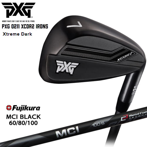 【PXGならOVDGOLF！】PXG/0211 XCOR2 アイアン/Black(ブラック)/4本セット(7I～PW)/MCI_BLACK60/80/100/Fujikura/フジクラ/カスタムクラブ