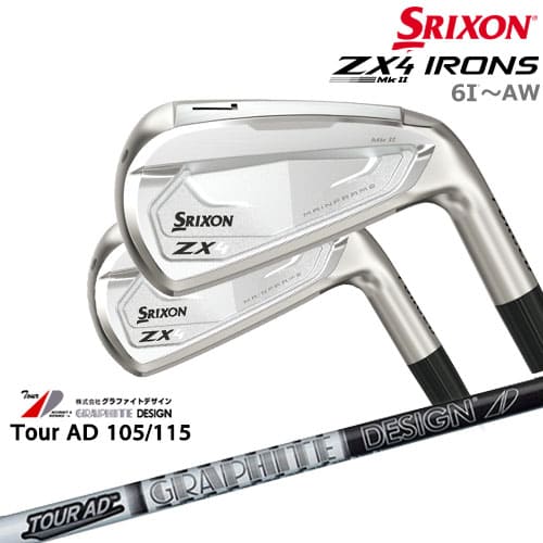 【在庫品組立発送】スリクソン ZX4 MK II Mk2 アイアン6本セット(6I-PW+AW) SRIXON TourAD ツアーAD 105 115 カーボンシャフト グラファイトデザイン カスタムクラブ