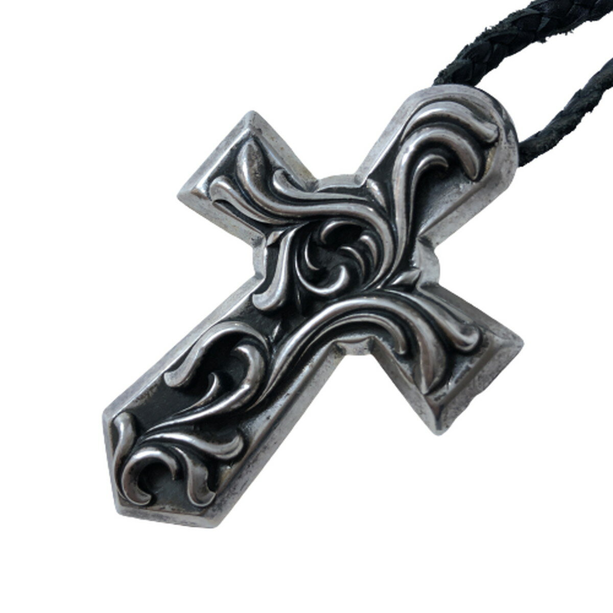 人気が高い クロムハーツ Chrome Hearts ネックレス ラージバルカンクロス Wレザーブレイド スクロールチップ Large Vulcan Cross Lg Lb 革紐 メンズ レディース オーバーラップ店 Www Nitufvjm Com Br