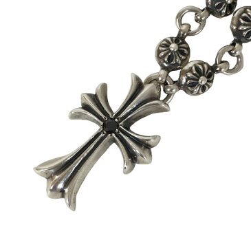 【中古】クロムハーツ CHROME HEARTS ネックレス スモールCHクロス ペンダント クロスボール チェーン #1 ブラックダイヤ 宝石鑑別書 付 CRSBL DIA