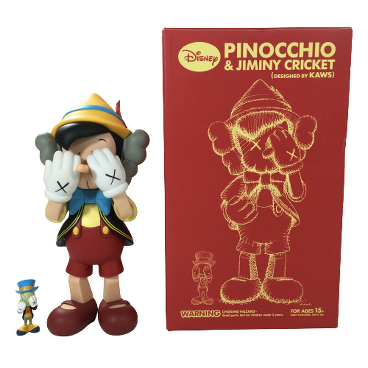 【中古】KAWS PINOCCHIO & JIMINY CRICKET ピノキオ OriginalFake MEDICOM TOY カウズ【A0】