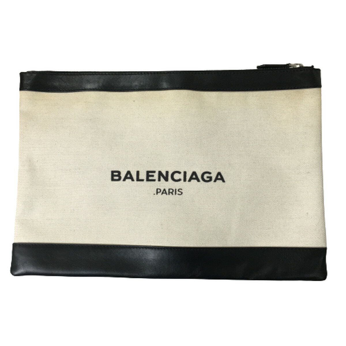 【中古】BALENCIAGA バレンシアガ クラッチバッグ セカンドバッグ ネイビークリップ L キャンバス 373840 AQ3BN 9260 【A0】 1