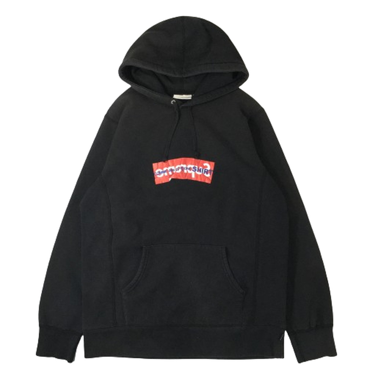 Supreme シュプリーム COMME des GARCONS SHIRT 17SS Box Logo Hooded Sweatshirt パーカー 黒 L 