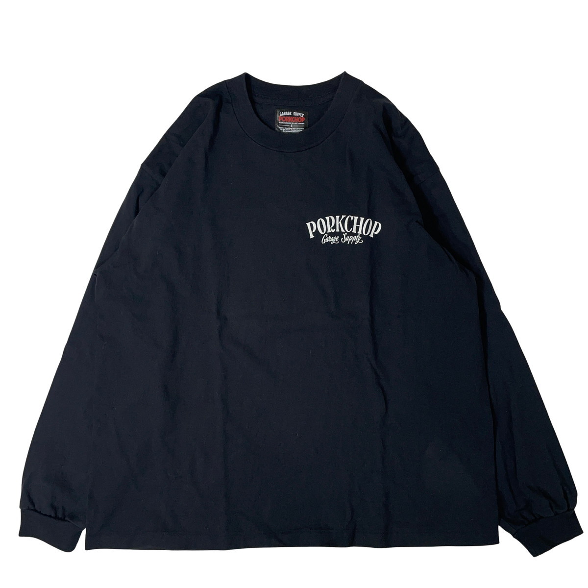 PORKCHOP GARAGE SUPPLY ポークチョップ ガレージサプライ ロングTシャツ ロンT ブラック 黒 長袖 S 【中古】【A3】