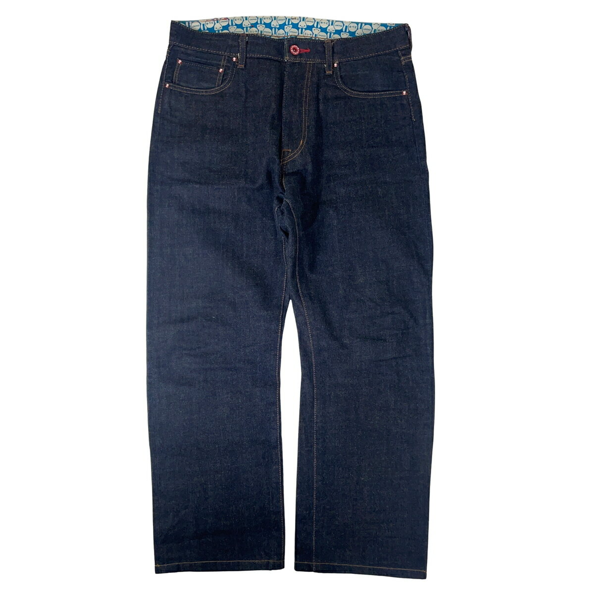 CUNE キューン 5連 逆さま うさぎ デニムパンツ ジーンズ TB07F204 濃紺 W34 【中古】【A0】