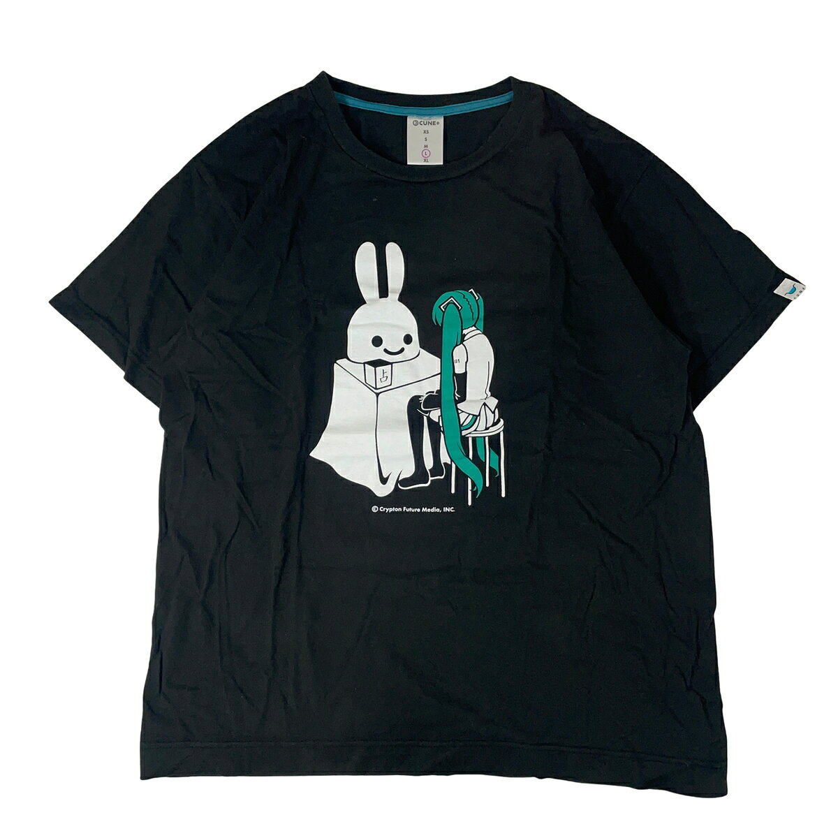 初音ミク 初音ミク アニメ Tシャツ Tシャツ ブラック L 古着 Tシャツ