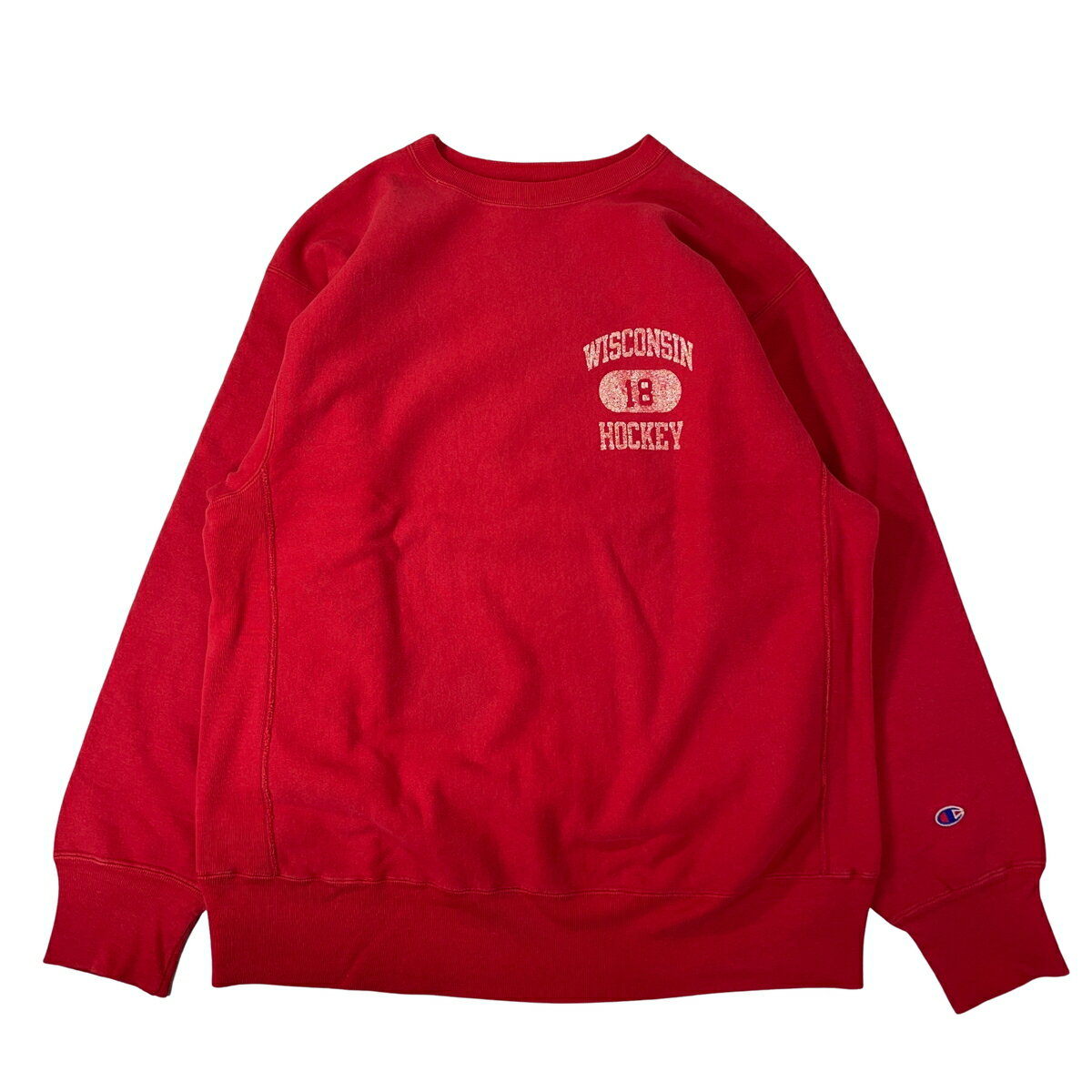 樂天商城 - Champion 80s チャンピオン リバースウィーブ スウェット REVERSE WEAVE WISCONSIN カレッジ レッド 赤 XXL 【中古】【A1】