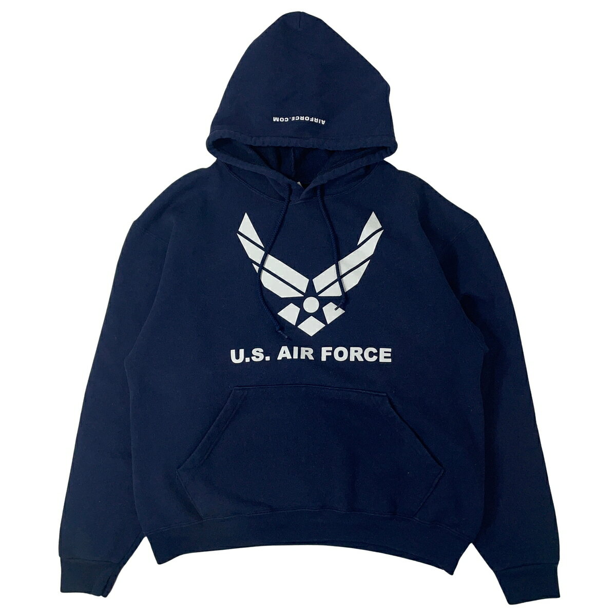 樂天商城 - US AIR FORCE エアフォース プリント プルオーバーパーカー 紺 【中古】【A1】