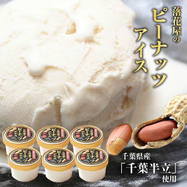 落花屋のピーナッツアイスセット(6個) 千葉県産 千葉半立 落花生 薄皮入り