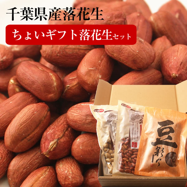 【送料込み】ギフトにピッタリ! 総重量400g★全て千葉県産落花生使用!!店長のおススメちょいギフト落花生セット【天日干し】【楽ギフ_包装】【楽ギフ_のし】【楽...