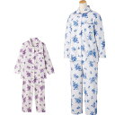 介護 パジャマ プチサイズ 長袖 レディース 婦人 用 大きめボタン M L 丈短め キルト 秋冬 あたたかい 介護用パジャマ 介護ねまき 介護用衣料 高齢者 シニア 女性(4)