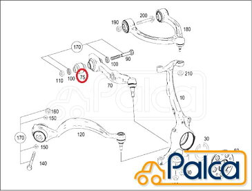 【あす楽】メルセデス ベンツ フロント スプリングリンクブッシュ/ロアアーム後側ブッシュ 1点| Sクラス/W221 | CLクラス/C216 | MEYLE製 | 2213330714