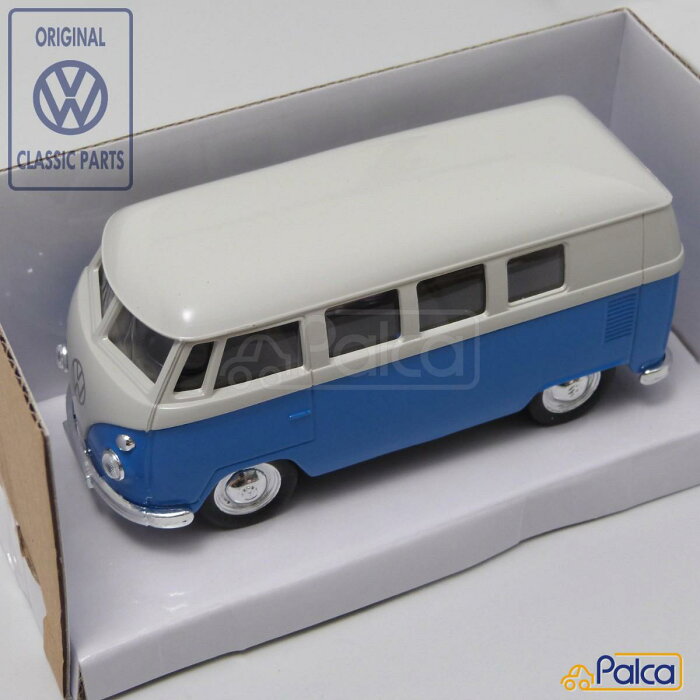 フォルクスワーゲン/VW ミニカー/モデルカー/トイカー T1 タイプ2/TYPE2 ワーゲンバス 青/白 プルバック機能付 純正品