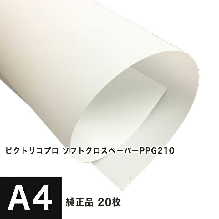 ピクトリコプロ ソフトグロスペーパー A4 20枚入 PPG210-A4-20, アート紙 微光沢用紙 光沢紙 染料 顔料兼用 インクジェット用