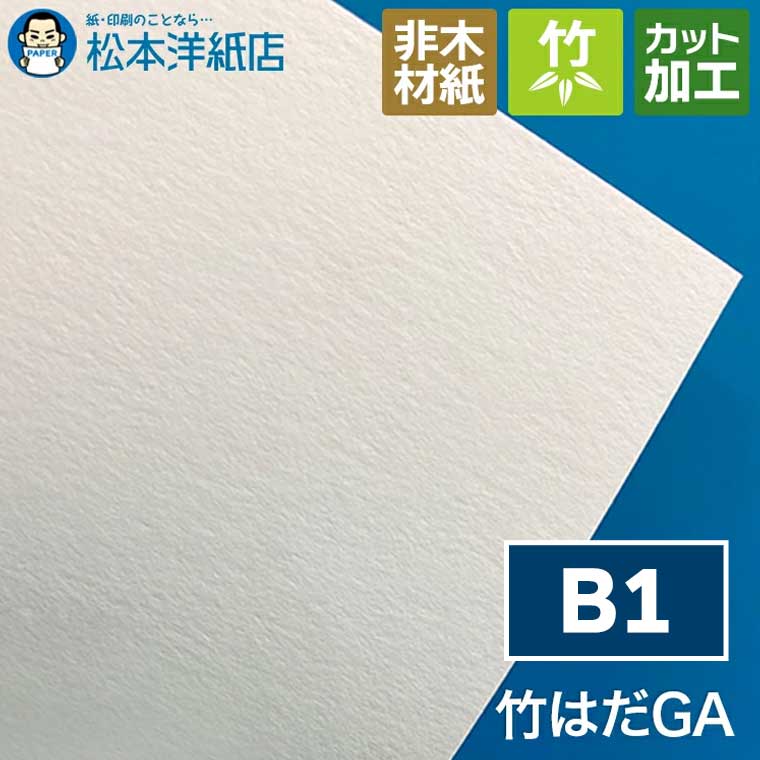 乐天商城 - 【送料実費】竹はだGA 256g/平米 B1, 名刺 カード フライヤー パンフレット 竹パルプ 非木材 嵩高 あたたかみ 印刷用紙