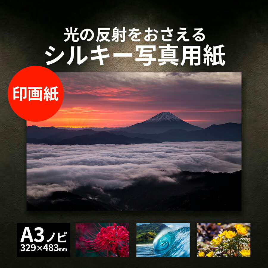 写真用紙 ＜ 絹目調 印画紙 ＞ A3ノビ 329×483mm 100枚 写真印刷 高品質