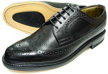 TUFF（タフ）British Classic 本革底 ウィングチップ ビジネスシューズ（型押）黒 ワイズ（幅）3E（EEE）27.5cm、28cm（28.0cm）、29cm（29.0cm）/大きいサイズ・革靴・紳士靴