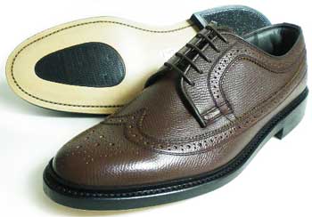 British Classic 本革底 ウィングチップ ビジネスシューズ（型押）濃色 3E（EEE）/メンズ・革靴・紳士靴