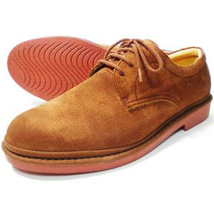 Rinescante Valentiano 本革スウェード プレーントウ ビジネスシューズ 茶色（レンガソール）ワイズ 4E（EEEE）27.5cm 28cm（28.0cm）［大きいサイズ（ビッグサイズ）革靴 紳士靴］