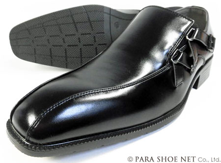 楽天靴のパラダイスS-MAKE（エスメイク）ストラップスリッポン ビジネスシューズ 黒 ワイズ3E（EEE） 27.5cm、28cm（28.0cm）、29cm（29.0cm）、30cm（30.0cm）【大きいサイズ（ビッグサイズ）メンズ紳士靴】