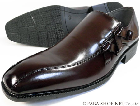 楽天靴のパラダイスS-MAKE（エスメイク）ストラップスリッポン ビジネスシューズ ダークブラウン ワイズ3E（EEE） 27.5cm、28cm（28.0cm）、29cm（29.0cm）、30cm（30.0cm）【大きいサイズ（ビッグサイズ）メンズ紳士靴】