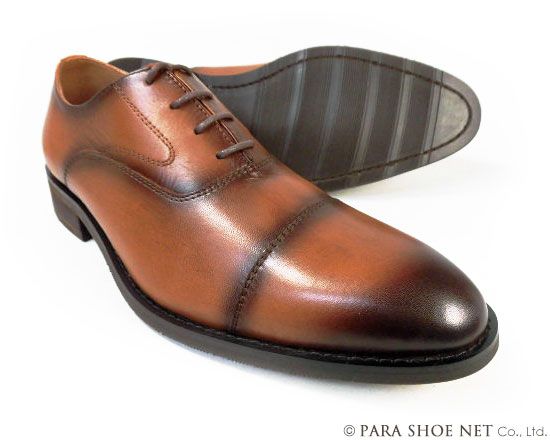 PARASHOE 本革 内羽根ストレートチップ キャップトゥ ビジネスシューズ 茶色 ブラウン ワイズ 足幅 3E EEE 22cm 22.0cm 22.5cm 23cm 23.0cm 23.5cm 24cm 24.0cm 【小さいサイズ スモールサイズ…