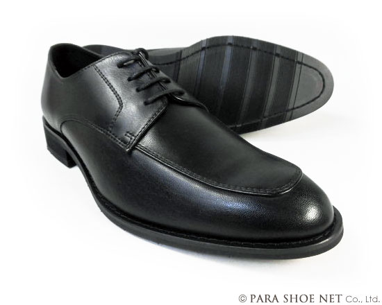 PARASHOE 本革 Uチップ ビジネスシューズ 黒 ブラック ワイズ 足幅 3E EEE 22cm 22.0cm 22.5cm 23cm 23.0cm 23.5cm 24cm 24.0cm 【小さいサイズ スモールサイズ 革靴・紳士靴】