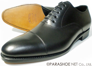 PARASHOE 革底 レザーソール 内羽根ストレートチップ 内羽根式キャップトゥ ビジネスシューズ 黒 ワイズ2E EE サイズ22cm〜32cm/グッドイヤーウェルト製法・日本製・革靴・紳士靴