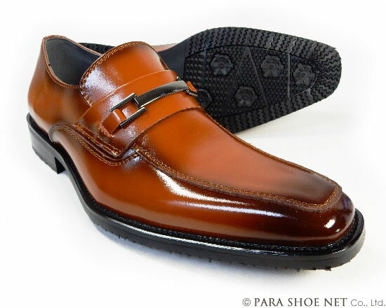 PARASHOE（パラシュー）本革 ビットローファースリッポン 防滑ビジネスシューズ 茶色 ワイズ（足幅）3E（EEE）23cm（23.0cm）、23.5cm、24cm（24.0cm）