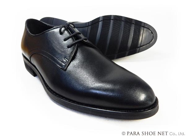 PARASHOE 本革 プレーントゥ ビジネスシューズ 黒 ブラック ワイズ 足幅 3E EEE 22cm 22.0cm 22.5cm 23cm 23.0cm 23.5cm 24cm 24.0cm 【小さいサイズ スモールサイズ 革靴・紳士靴】