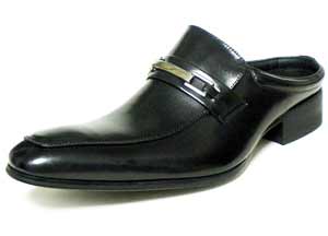 LASSU＆FRISS 本革 ビットローファー ビジネスサンダル（ビジネススリッパ）黒［メンズ・革靴・紳士靴・通気性］