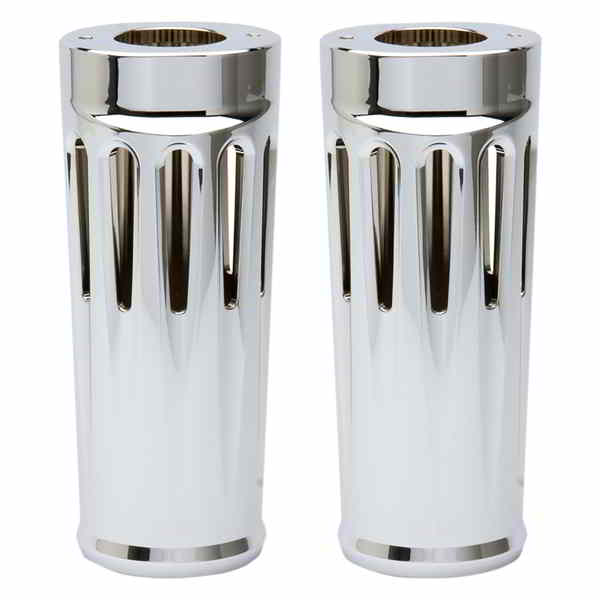 取寄せ アルミニウムフォークブートカバー - ディープカット アレンネス Deep Cut Fork Boot Covers - Chrome - +2 - FLT 20-027 DRAG 04110084