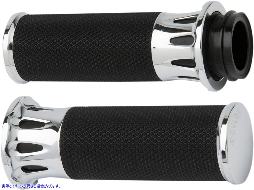 取寄せ 融合ディープカットグリップ アレンネス Chrome Deep Cut Grips for TBW 07-318 DRAG 06301035