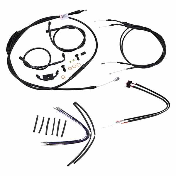 取寄せ コンプリート黒いビニールハンドルケーブル/ブレーキラインキット類人猿ハンガーハンドルバー用..