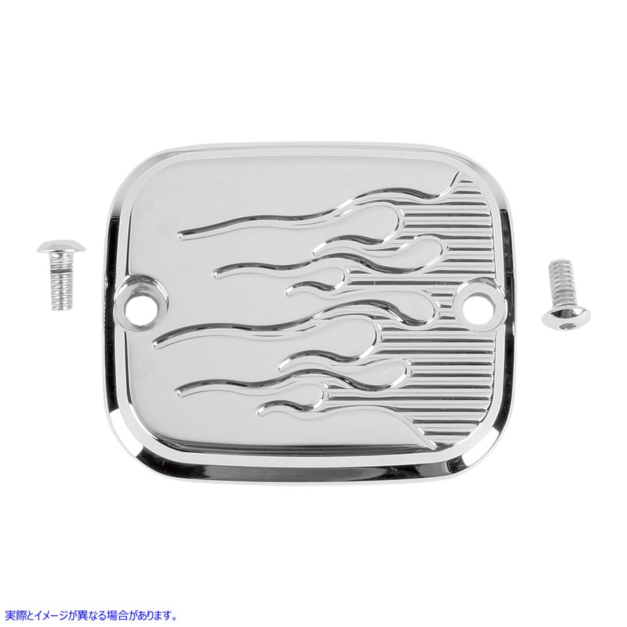  եȥ֥졼ޥС - ե쥤 硼 ޥ Master Cylinder Cover - Brake - Front - Flame - Chrome 951019FC DRAG DS373453