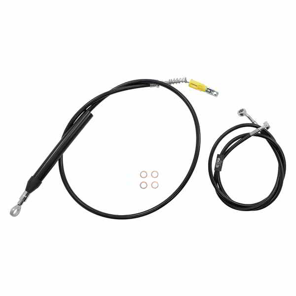 取寄せ LAチョッパーズ Handlebar Cable/Brake Line Kit- Quick Connect - Complete - 18 - 20 Ape Hanger Handlebars - Black LA-8156KT2-19B DRAG 06620856