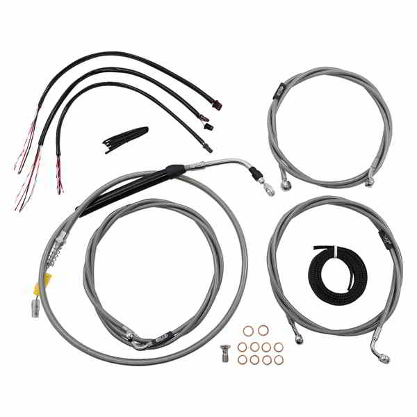  LAåѡ Handlebar Cable/Brake Line Kit - Complete - 12 - 14 Ape Hanger Handlebars - Stainless LA-8056KT2-13 DRAG 06620897