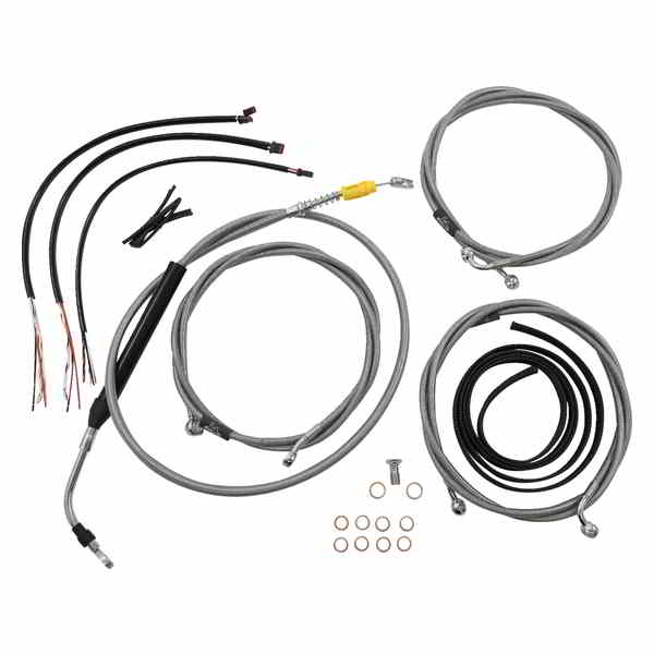  LAåѡ Handlebar Cable/Brake Line Kit - Complete - 15 - 17 Ape Hanger Handlebars - Stainless LA-8056KT2-16 DRAG 06620900