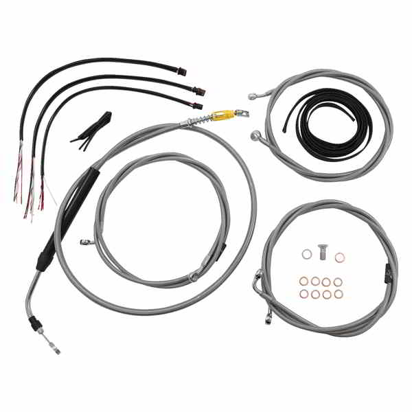  LAåѡ Handlebar Cable/Brake Line Kit - Complete - 18 - 20 Ape Hanger Handlebars - Stainless LA-8056KT2-19 DRAG 06620903