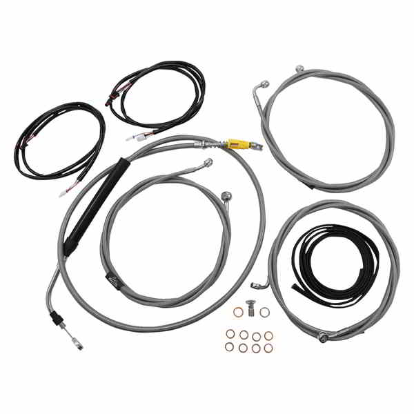  LAåѡ Cable Kit - 18 - 20 Ape Hanger Handlebars - ABS - Stainless LA-8056KT3-19 DRAG 06620915