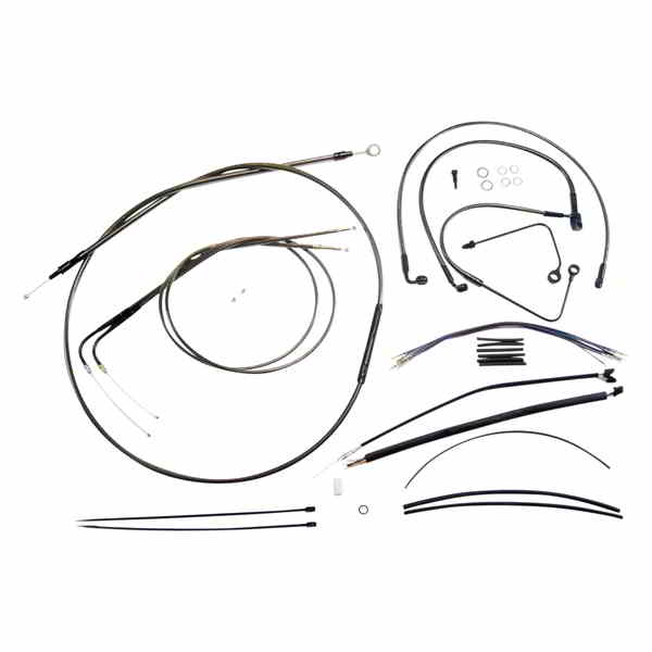 取寄せ ブラックパールデザイナーハンドルバーインストールキット マグナム Control Cable Kit - Black..
