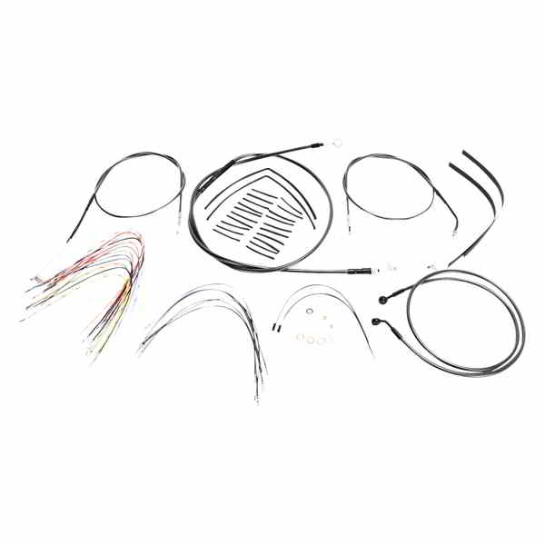 取寄せ ブラックパールデザイナーハンドルバーインストールキット マグナム Control Cable Kit - Black..