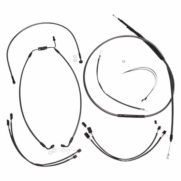 取寄せ ブラックパールデザイナーハンドルバーインストールキット マグナム Control Cable Kit - Black..