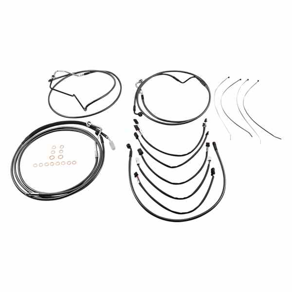 取寄せ ブラックパールデザイナーハンドルバーインストールキット マグナム Control Cable Kit - Black..