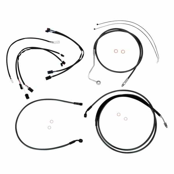 取寄せ ブラックパールアッパーハンドルバーインストールキット マグナム Control Cable Kit - Black P..