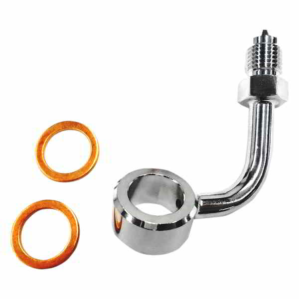 取寄せ トライクアッパーブレーキラインアダプター マグナム Banjo Fitting - Chrome 37019 DRAG 17420455