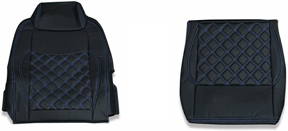 いすゞ NEW ギガ 平成19年4月~平成27年10月 シートカバー 艶無し 黒 助手席 ダイヤモンドステッチ ホワイト AP-CV015L-BL