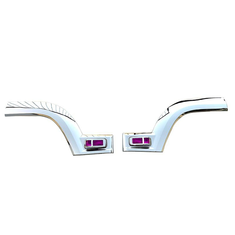 いすゞ 4トン 07フォワードメッキ フェンダー +サイドマーカー ウインカーランプ 左右セット ハロゲンバルブ付き■適合車種いすゞ07フォワード H19年7月〜（2007.7〜）標準/ワイド車共通■セット内容フェンダー　L/R+サイドマーカー ウインカーランプ 左右セット ハロゲンバルブ付き　紫■素材ABS製メッキタイプの為、高級感がアップし、サイドのイメージが一新されます。新品・未使用品ですが社外品になりますので多少の輸送傷等がある場合が御座います。予めご了承願います。※配送地域は、北海道・沖縄・離島は除きます（お問合わせ下さい）複数店舗で同時に販売しております。その為、サイトよりご注文を頂いた時点で稀に他店舗にて完売してしまい欠品してしまう場合がございます。在庫確認につきましてはお電話またはメールにて予めお問合せいただくことをお勧めいたします。在庫管理は、できる限りリアルタイムな更新を心がけておりますが、万一欠品の際はご了承下さい。外装・エアロ